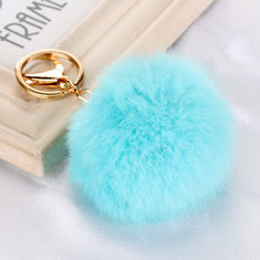 China New fancy  Rabbit fur ball /pom pom ball key chain / Small pom pom key chain / Animal pom pon supplier