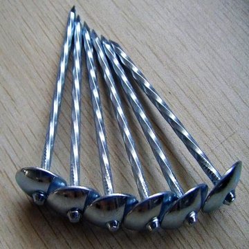 Umbrealla roofing nails with twisted shank
