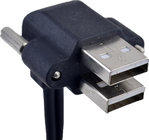 China Round Dual 90 Degree USB 4P A Male Camera USB Cable with Screw , CE Approved distributor