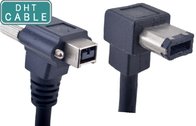 China Machine Vision Cables Firewire 1394B 9Pin Right Angle Thumbscrew Locking to 1394A 6pin R/A distributor