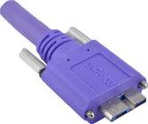 China Flexible USB 3.0 Micro B Cable  with USB Locking Connector  3 m Violet distributor