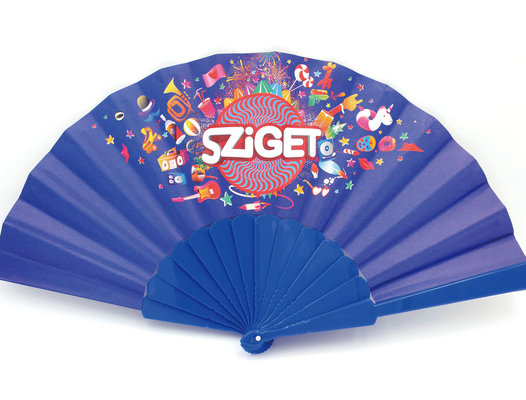 China Colorful Promotional Folding Plastic Fan Advertising Fan Logo Customized supplier