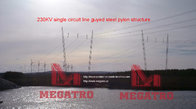 MEGATRO  230KV single circuit line guyed steel pylon structure
