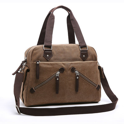 China New Fashion Casual Tote Crossbody Handbags Canvas Bag Men and Women Shoulder Bag with zippers supplier