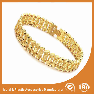 Fashion Jewelry OEM Men Wide Metal Chain Bracelet 18k Gold Chain Radiation Protection supplier