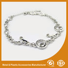 China Environmental Zinc Alloy Silver Chain Bracelet Two Colors Plating 15mm distributor