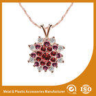 China 18k Gold Metal Chain Necklace Crystal Fashion Flower Jewelry For Wedding distributor