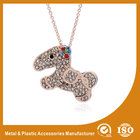 China Crystal Dog Metal Chain Necklace , Long Silver Chain Necklace distributor