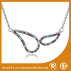 Plating Embossing Silver Glass Chain Necklace For Promotion Gift for sale