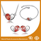 China Heart Shape Alloy Jewelry Sets Silver Plated Jewelry Sets For Ladies distributor
