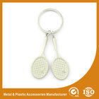 Best Promotional Badminton Racket Custom Metal Keychains 9mm Length for sale