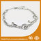 Environmental Zinc Alloy Silver Chain Bracelet Two Colors Plating 15mm supplier