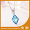 Blue Crystal Silver Chain Necklace Powder Coating Surface Treatment supplier