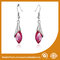 Rhinestone / Pink Stone Long Earrings Nickel Free Lead Free 4.5cm supplier