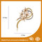 Decorative Handmade Gold Brooches For Dresses With Crystal Stones supplier