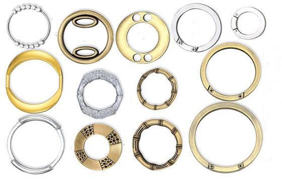 China Golden O Ring Handbag Accessories Round For Bags / Suitcases supplier