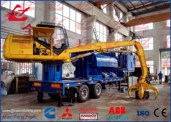 China Portable Hydraulic Metal Baler Logger Mobile Scrap Baling Press Steel Compactor supplier