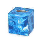 hotel resin products blue & white rectangular flat resin tray for 5-star hotel