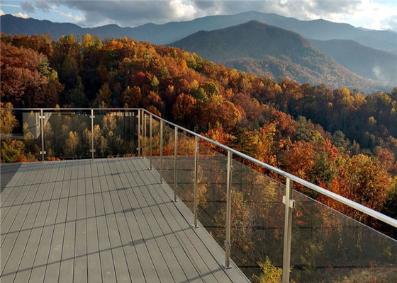 China Stainless steel handrail post glass balustrade modern design for balcony railing supplier