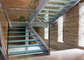 Staircase U channel glass railing with frameless handrail supplier
