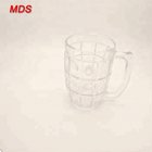Transparent thick bottom raindrop glass beer mug with handle