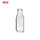Vintage transparent 250ml juice glass bottle with lid