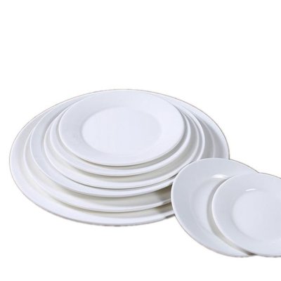 Hotel western food shallow white ceramic plates set crafts