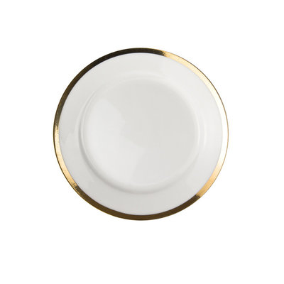 Fine bone china wholesale cheap porcelain plate with gold rim