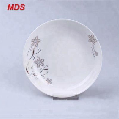 Flower pattern round 8 inch hand made high temperature ceramic deep plate