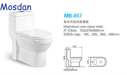 India washdown one piece toilet,ceramic wc sanitary wares bathroom toilet MB-857