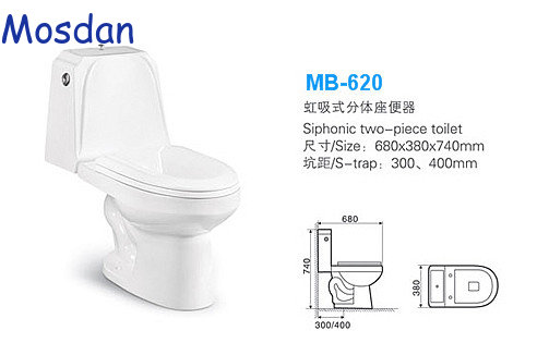 Washdown Close-couched Toilets Two Piece Toilets MB-620