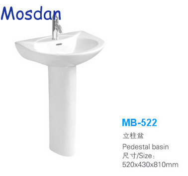 Modern pedestal basin sanitary ware Vitreous Sink MB-522
