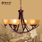 Best 6Heads Modern & Traditional Wrought Iron Chandelier Cream Shade For Living Room for sale