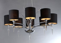 Best Villas Black Modern Chandelier Lighting 8 Lights Fabric shade for dining room