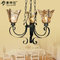 Vintage Amber Wrought Iron Ceiling Lights with Glass , Hanging Chain Lamp supplier