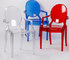 Victoria Armrest Ghost Chair, transparent dining table and chair