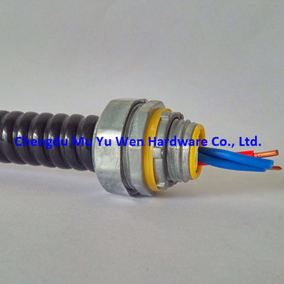 UL type straight liquid tight zinc alloy straight connectors for 25mm PVC jacketed flexible steel conduit in China