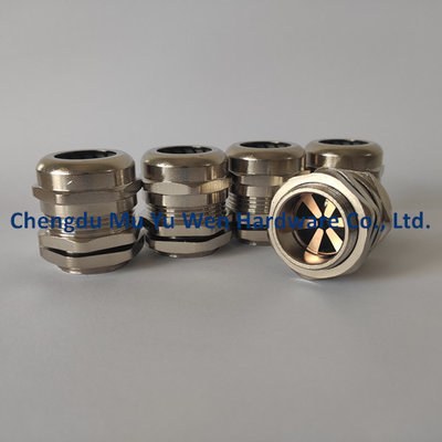 Manufacturer supply liquid tight EMC braas cable gland nickel plating with locknuts and metric thread