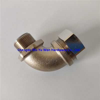 90d elbow 20 mm thread liquid tight conduit brass connector nickel plated