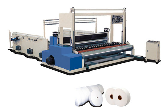 China Big Industrial Paper Roll Rewinding Machine 1200mm With Edge Embossing supplier