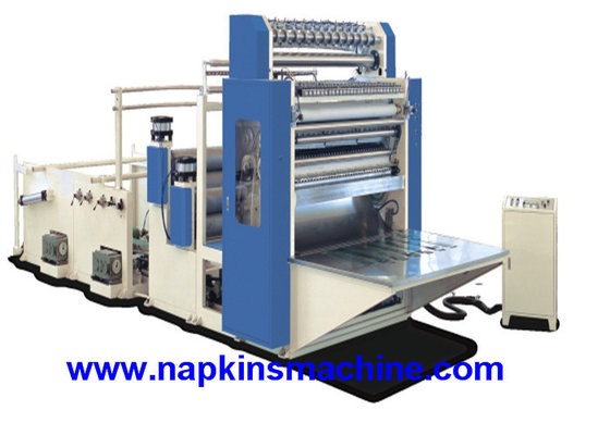 China Flat Box Packing Facial Tissue Machine With Embossing / Folding Unit And Cutting supplier