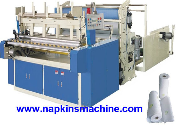 China Horizontal Jumbo Roll Toilet Paper Roll Making Machine , Electric / Pneumatic Control supplier