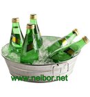 Round galvanized metal beverage tub with handles soda cooler beverage cooler