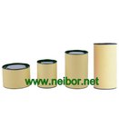 brown color kraft paper tube can box with tin lid and bottom for tea packaging