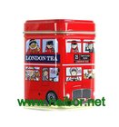 London bus design mini size square tea tin box 25g