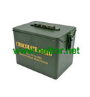 Lockable stackable and Reusable Small Chocolate Ammo Can fake military metal case