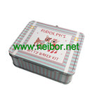 Large Silver Tin Lunch Box with clear window