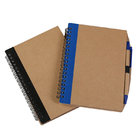 kraft paper cover notebook with ball pen environmental note spiral notebook memo pad notepad