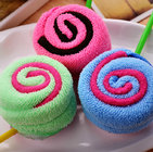 colorful cotton lollipop shape cake towel candy towel