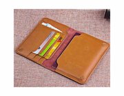 Leather passport bag ticket holder travel document storage multi-function card package